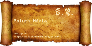 Baluch Mária névjegykártya